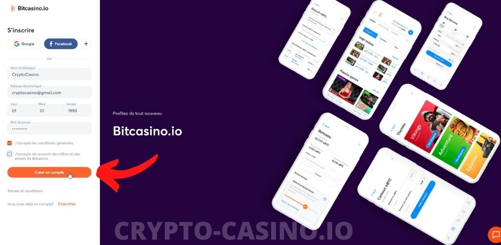 inscription bitcasino 2