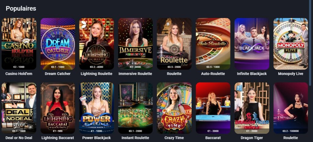 jeux en direct twin casino