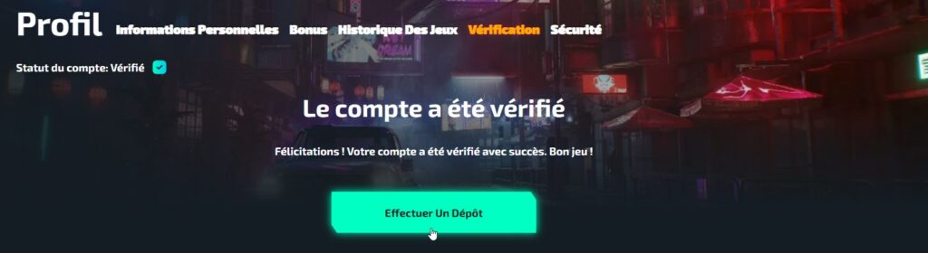 compte vérifié casinozer