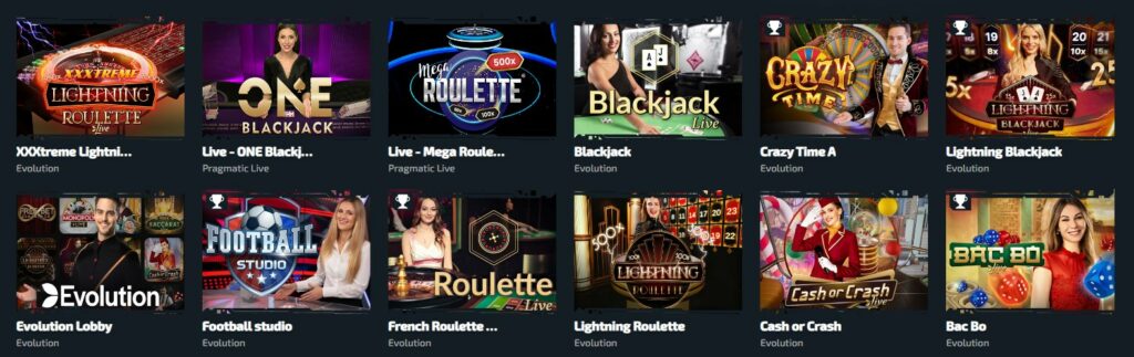 jeux en direct casinozer